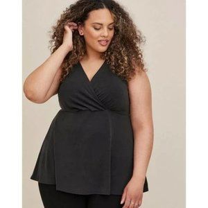 Torrid Sleeveless Surplice Wrap Babydoll top Size 3